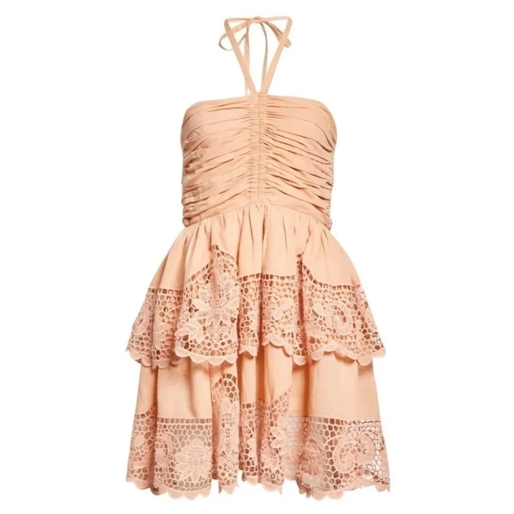 New! ULLA JOHNSON Savannah Mini Dress Azalea - Picture 2 of 11